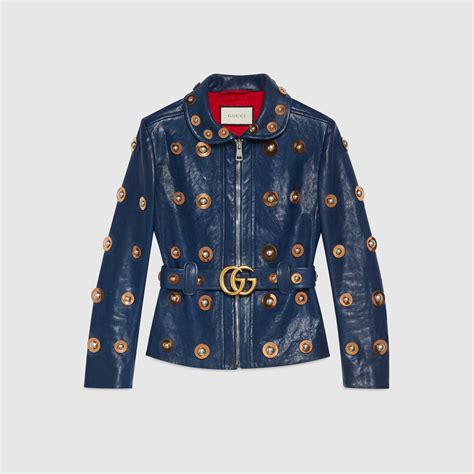 gucci giacca pelle donna|Giacche Gucci in Pelle Nero taglia 42 IT .